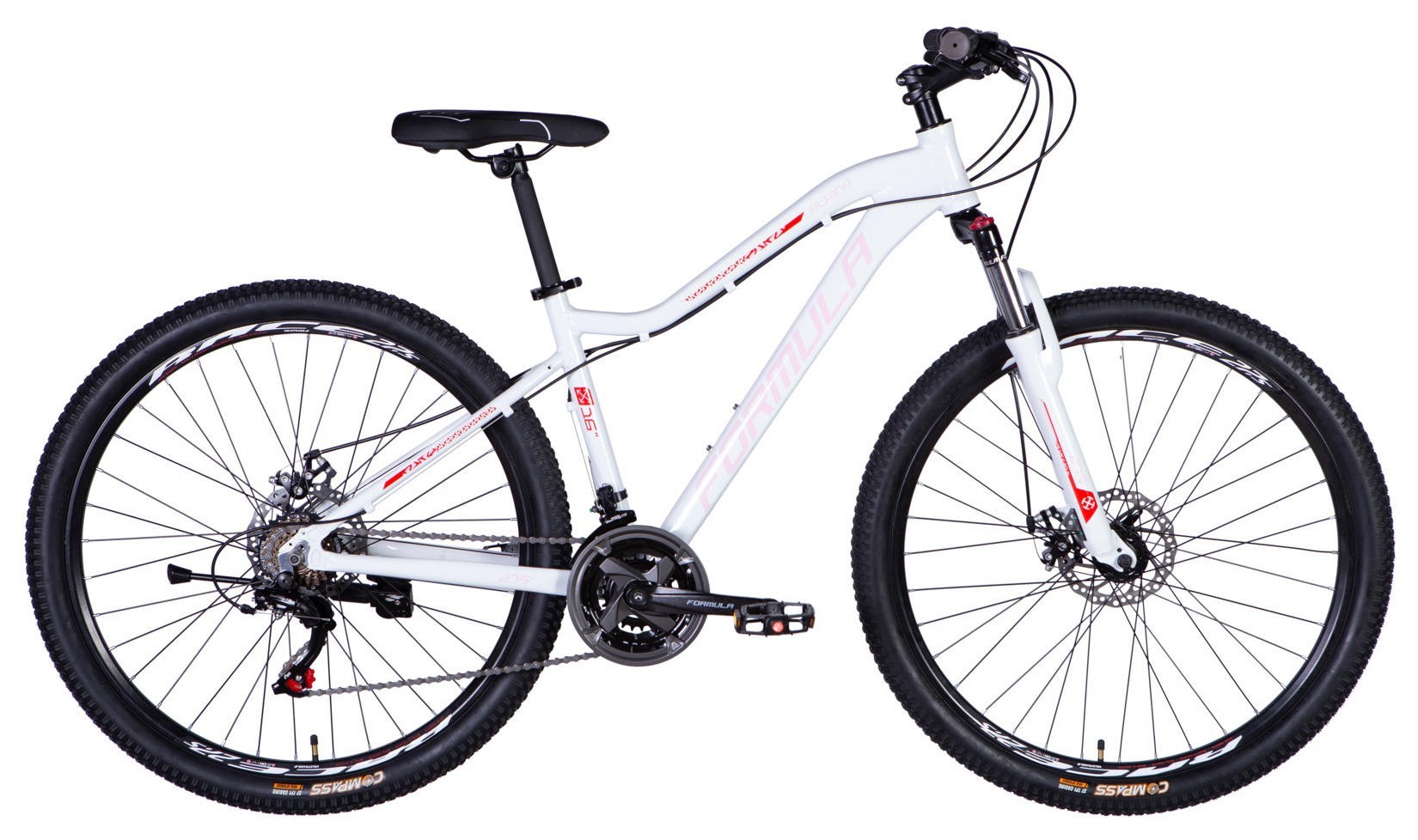 Велосипед AL 27.5" Formula ALPINA DD FR рама-16" белый с розовым 2026 OPS-FR-27.5-292