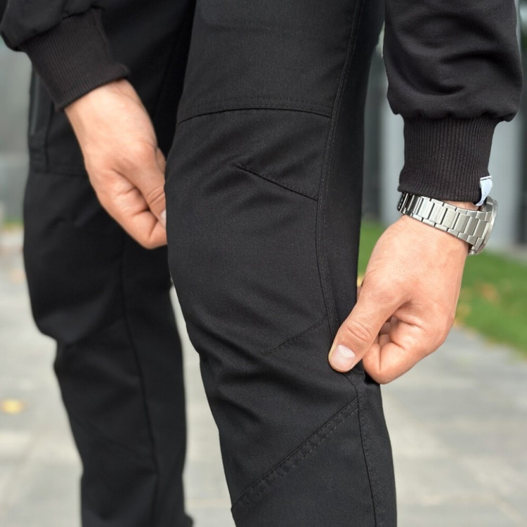 Брюки карго мужские весенние с карманами черные Pobedov Papin Brodyaga POB_00000002685