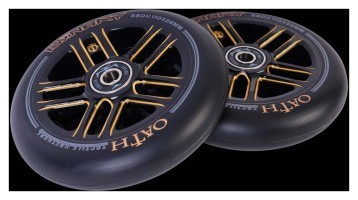Колеса для трюкового самокату Oath BINARY 110мм x 24мм (пара) - Black/Orange