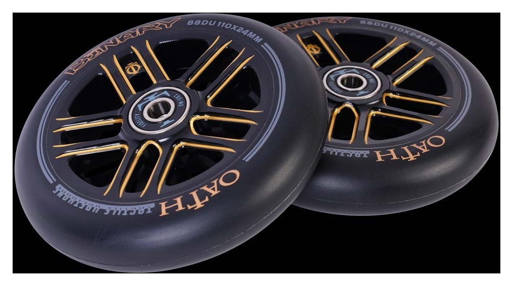 Колеса для трюкового самокату Oath BINARY 110мм x 24мм (пара) - Black/Orange FRD.047040