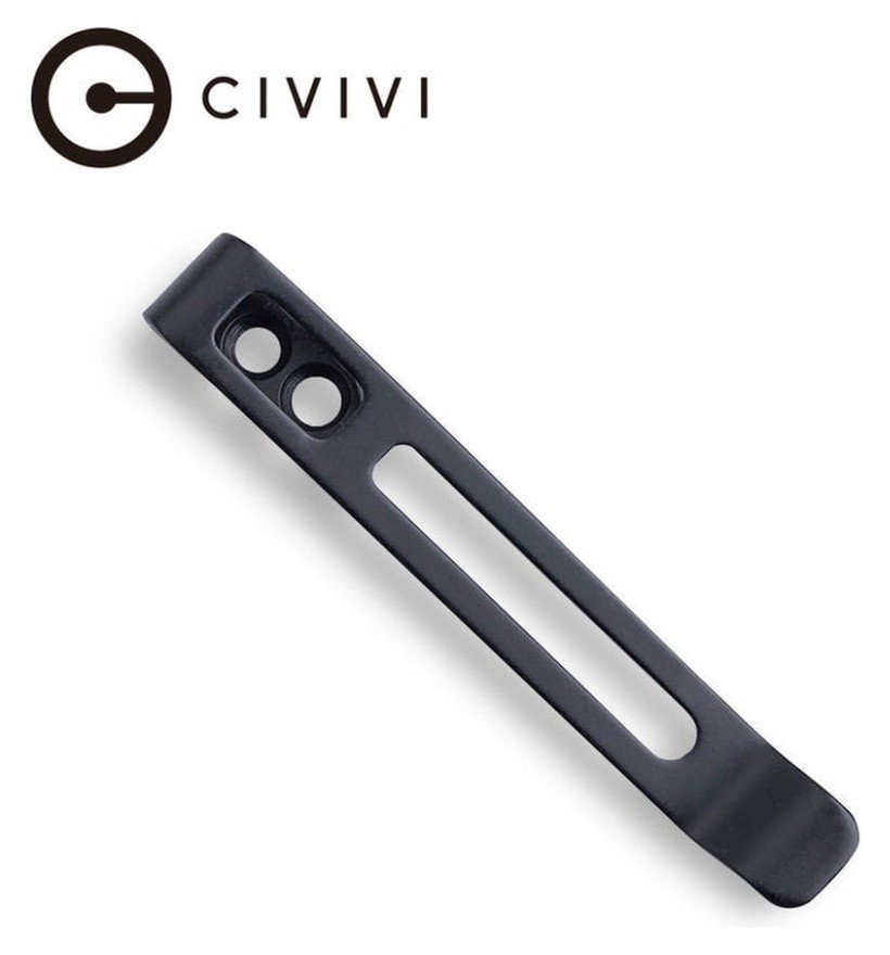 Кліпса кишенькова сталева чорна Civivi без гвинтів CA-05A-V1 FNR_CA-05A-V1