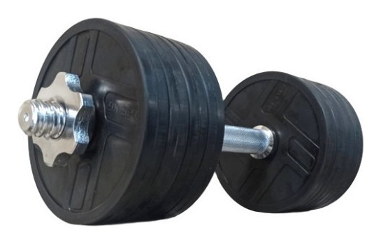 Распродажа! Обрезиненная гантель 11 кг (гриф 35 см + 8х1.25 диски) RNS_RN35-8