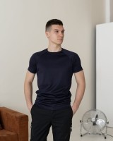 Тактична мілітарі футболка кулмакс темно-синя чоловіча Pobedov Ergo