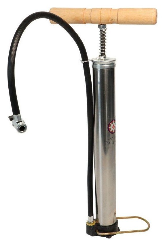 Насос напольный ручной VLT QT-021S Пластик черный с коричневым AV (Schrader) 300мм PUM-067