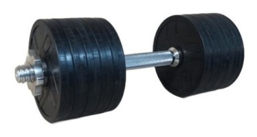 Распродажа! Резина гантель 13,5кг (гриф 35 см + 10х1.25 диски)