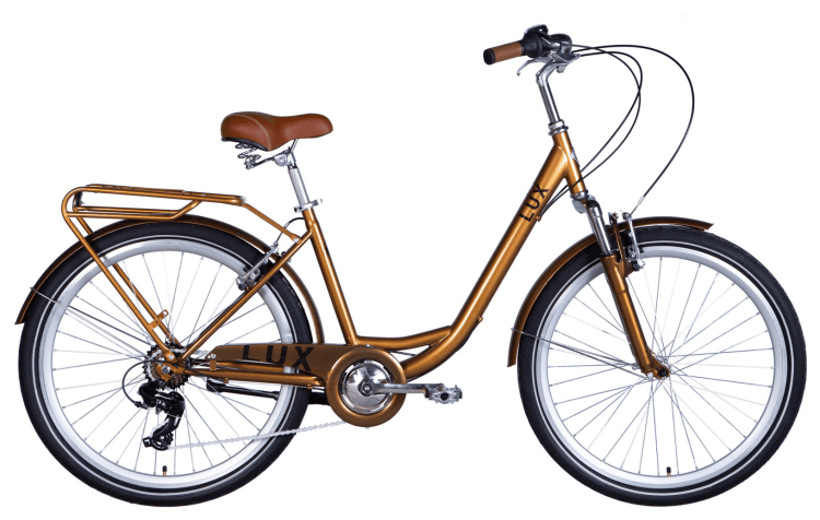 Велосипед уцінений ST 26" Dorozhnik LUX PH рама-17" бронзовий 2024 крила, крило пер., крило зад., підніжка, дзвоник, корзина STK-D-26-329