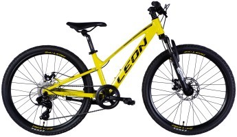Велосипед AL 24" Leon JUNIOR DD CS рама-12" жовтий з чорним 2025