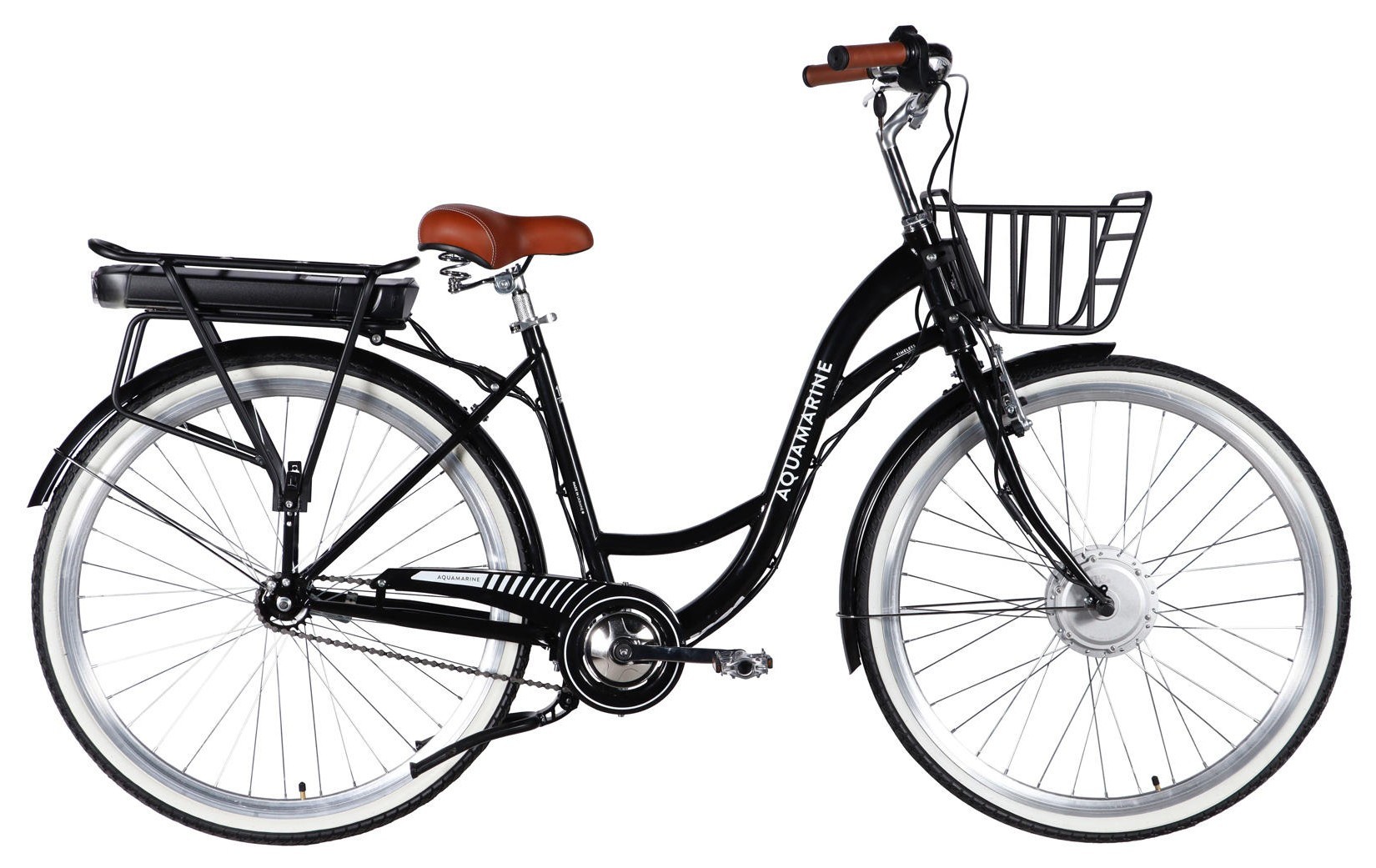 Велосипед уцінений з електроприводом 28" ST Dorozhnik eAQUAMARINE BH рама-19" 36B 13А*г 500Вт чорний з кошиком 2026 STK-D-28-640