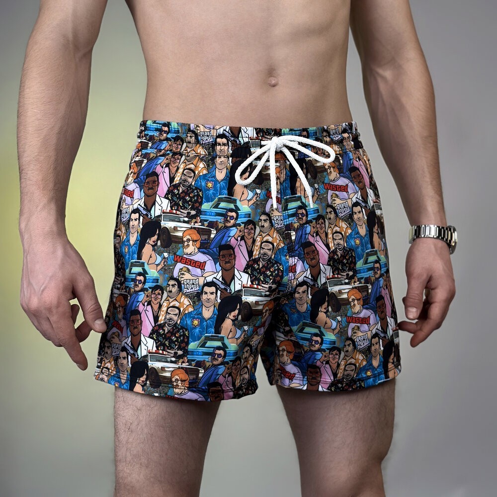 Шорти для плавання Pobedov Pool day BATAL Los Santos Блакитний 4XL SOpr3 1374XLbl POB_00000009158