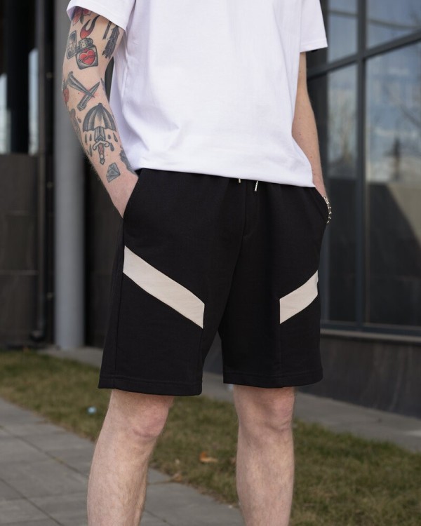 Чоловічі чорні шорти прямого крою весна/літо Pobedov Hype POB_00000008587