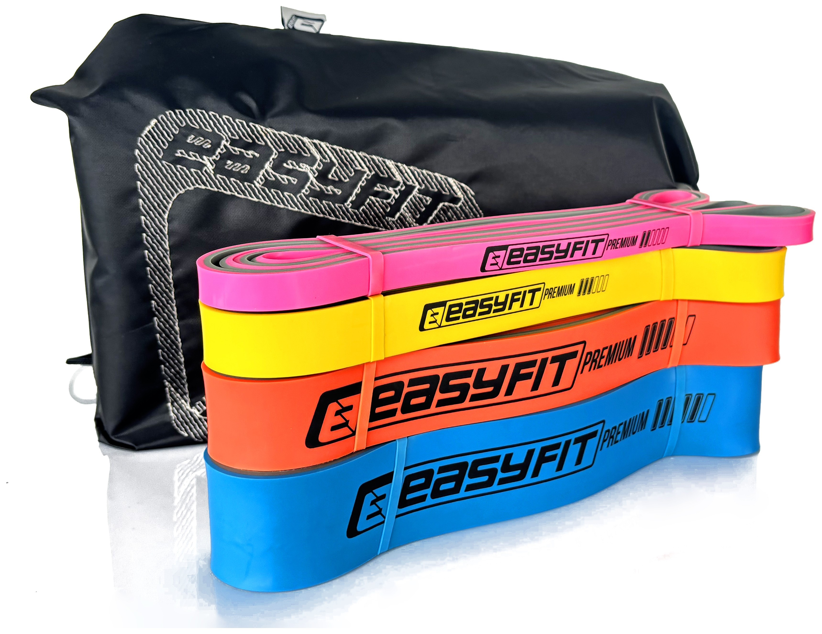 Набор двухслойных резинок для подтяжки EasyFit Premium 7-63 кг (4 шт) EFIT_EF-7634s