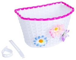 Кошик Пластик з кріпленням на кермо/виніс 16-20" 150*165*235 мм без стійки BRAVVOS FL-BS22-02 білий з рожевим