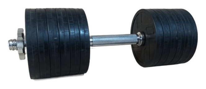 Распродажа! Обрезиненная гантель 16 кг (гриф 42 см + 12х1.25 диска) RNS_RN42-12